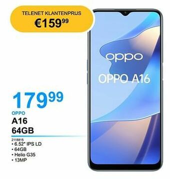 Computer Checkpoint Oppo a16 64gb aanbieding