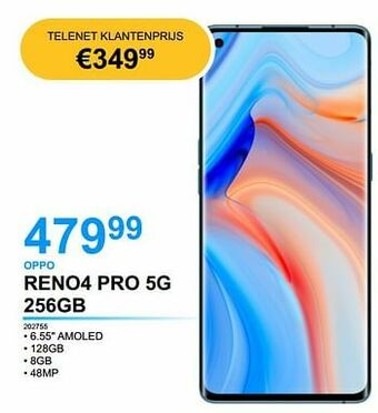 AUVA Oppo reno4 pro 5g 256gb aanbieding