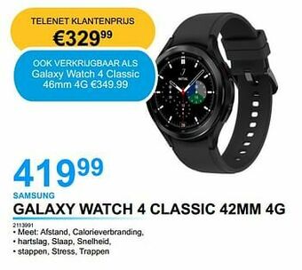 PCS Knokke Samsung galaxy watch 4 classic 42mm 4g aanbieding