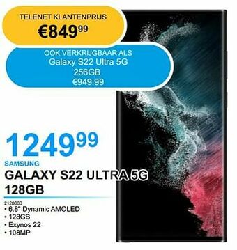 AUVA Samsung galaxy s22 ultra 5g 128gb aanbieding