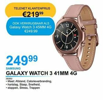 EHBO PC Samsung galaxy watch 3 41mm 4g aanbieding