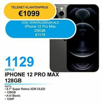 Computer Checkpoint Apple iphone 12 pro max 128gb aanbieding
