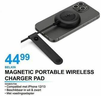 Belkin magnetic portable wireless charger pad wia005vfbk