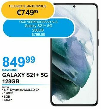 EHBO PC Samsung galaxy s21+ 5g 128gb aanbieding
