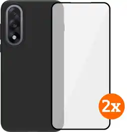 Coolblue BlueBuilt OnePlus Nord 5 Back Cover Zwart + Screenprotector Glas Duo Pack aanbieding
