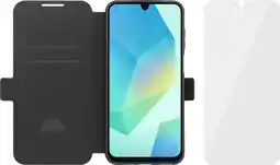 Coolblue BlueBuilt Samsung Galaxy A18/A17 Book Case Cuir Noir + BlueBuilt Protège-écran Verre aanbieding