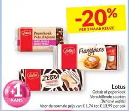 Intermarché Lotus gebak of peperkoek aanbieding