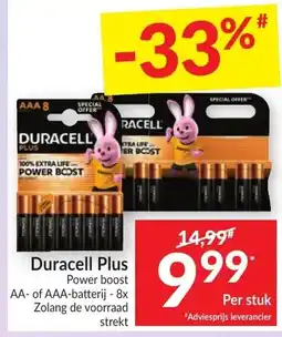 Intermarché Duracell Plus Power boost AA- of AAA-batterij aanbieding