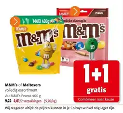 Colruyt M&M's of Maltesers aanbieding