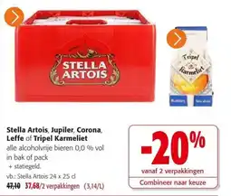 Colruyt Stella artois, jupiler, corona, leffe of tripel karmeliet aanbieding