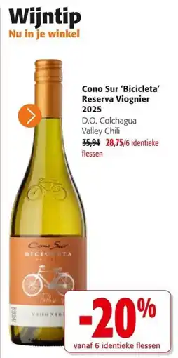 Colruyt Cono Sur 'Bicicleta' Reserva Viognier aanbieding