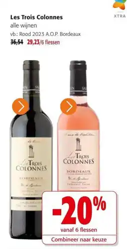 Colruyt Les Trois Colonnes alle wijnen aanbieding