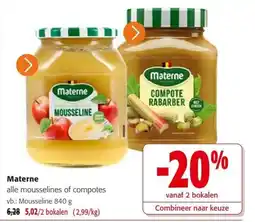 Colruyt Materne alle mousselines of compotes aanbieding
