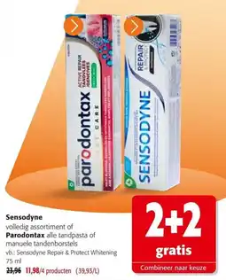 Colruyt Sensodyne volledig assortiment of Parodontax alle tandpasta of manuele tandenborstels aanbieding