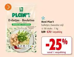 Colruyt Boni Plan't balletjes aanbieding