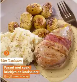 Colruyt Fazant met spek, krieltjes en knolselder aanbieding