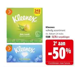 Colruyt Kleenex volledig assortiment aanbieding