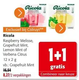 Colruyt Ricola drink cubes aanbieding