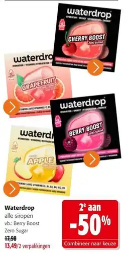 Colruyt Waterdrop alle siropen aanbieding