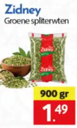 Tanger Markt Zidney groene spliterwten aanbieding
