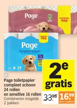 Albert Heijn Page toiletpapier compleet schoon aanbieding