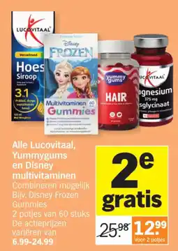 Albert Heijn Alle Lucovitaal, Yummygums en Disney multivitaminen aanbieding