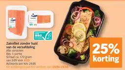 Albert Heijn Zalmfilet zonder huid aanbieding