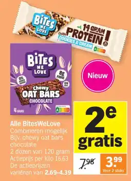 Albert Heijn Bites we love chewy oat bars chocolate aanbieding