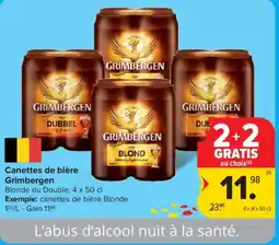 Carrefour Canettes de bière Grimbergen aanbieding