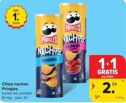 Carrefour Chips nachos Pringles aanbieding