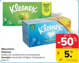 Carrefour Mouchoirs Kleenex aanbieding