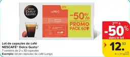 Carrefour Lot de capsules de café NESCAFÉ Dolce Gusto aanbieding