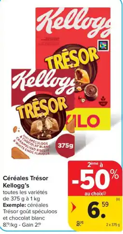 Carrefour Céréales Trésor Kellogg's aanbieding