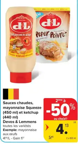 Carrefour Sauces chaudes, mayonnaise Squeeze aanbieding