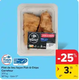 Carrefour Filet de lieu façon Fish & Chips aanbieding