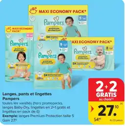 Carrefour Langes, pants et lingettes Pampers aanbieding
