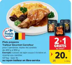 Carrefour Market Plats préparés Traiteur Gourmet Carrefour aanbieding