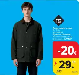 Carrefour Parka longue homme aanbieding