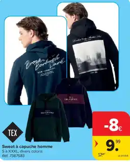 Carrefour Sweat à capuche homme aanbieding