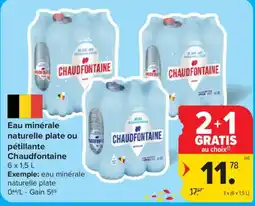 Carrefour Market Eau minérale naturelle plate ou pétillante Chaudfontaine aanbieding