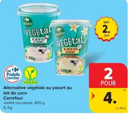 Carrefour Market Alternative végétale au yaourt au lait de coco aanbieding