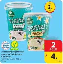 Carrefour Alternative végétale au yaourt au lait de coco aanbieding