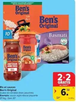 Carrefour Riz et sauces Ben's Original aanbieding