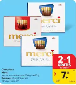 Carrefour Market Chocolats Merci aanbieding