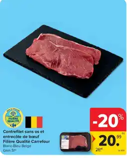 Carrefour Contrefilet sans os et entrecôte de bœuf aanbieding