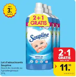 Carrefour Lot d'adoucissants Soupline aanbieding