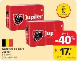 Carrefour Market Canettes de bière Jupiler aanbieding
