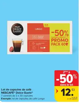 Carrefour Market Lot de capsules de café NESCAFÉ Dolce Gusto aanbieding
