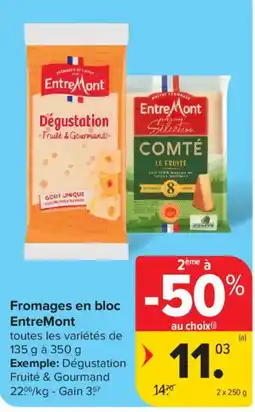 Carrefour Market Fromages en bloc EntreMont aanbieding