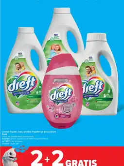 Carrefour Market Lessive liquide, caps, poudre, lingettes et adoucissant Dreft aanbieding